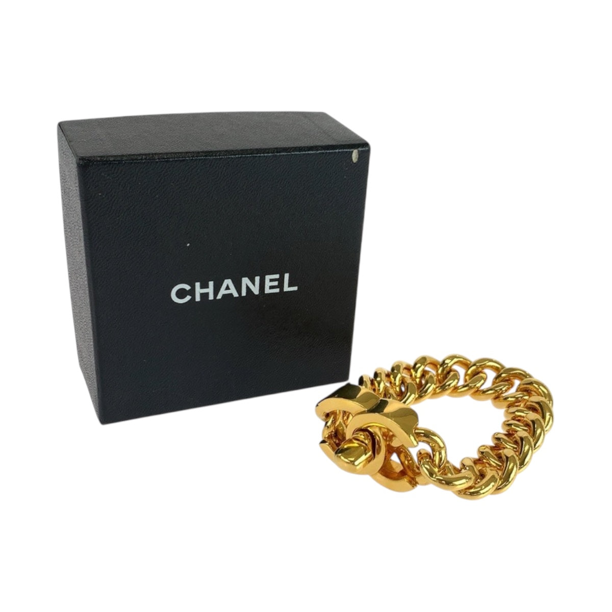 19684
CHANEL シャネル ヴィンテージ ココマーク ターンロック ゴールド メッキ ブレスレット 96P刻印  レディース SA150