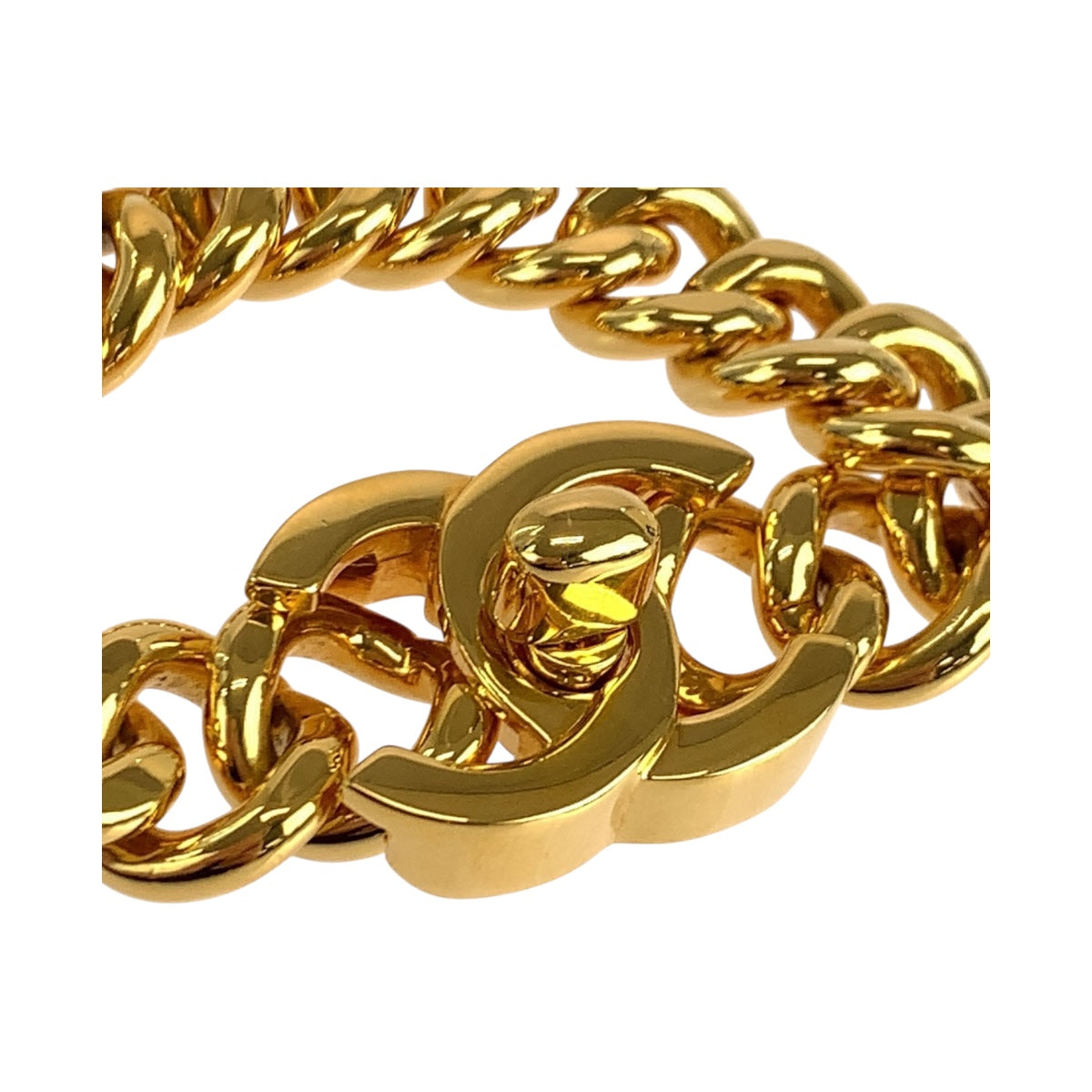 19684
CHANEL シャネル ヴィンテージ ココマーク ターンロック ゴールド メッキ ブレスレット 96P刻印  レディース SA150