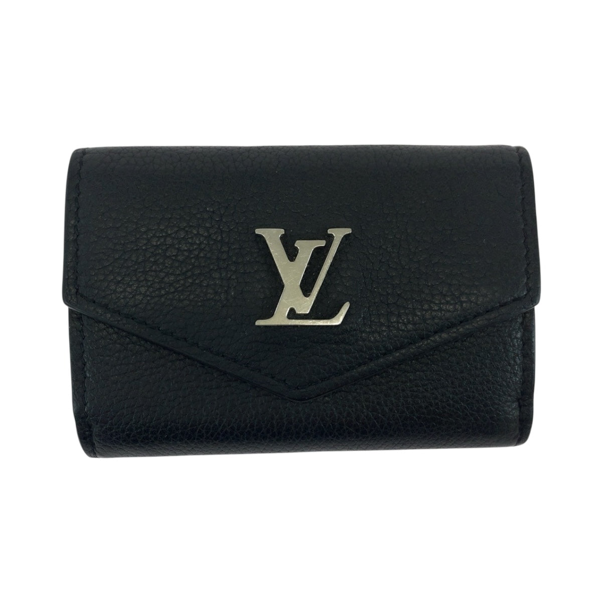 19689
LOUIS VUITTON ルイヴィトン ポルトフォイユ ロックミニ ブラック 黒 シルバー金具 レザー M63921 折財布 コンパクトウォレット  レディース ABP36
