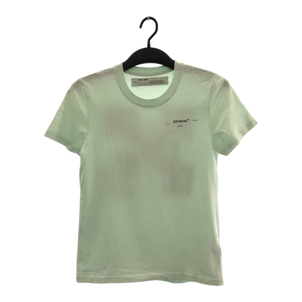 19694
OFF-WHITE オフホワイト サイズXS グリーン ブラック コットン 半袖Tシャツ クルーネック レディース AB7