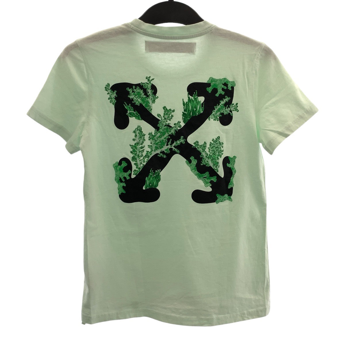 19694
OFF-WHITE オフホワイト サイズXS グリーン ブラック コットン 半袖Tシャツ クルーネック レディース AB7