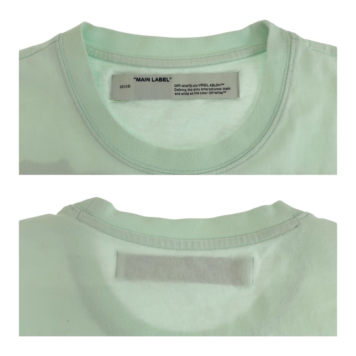 19694
OFF-WHITE オフホワイト サイズXS グリーン ブラック コットン 半袖Tシャツ クルーネック レディース AB7