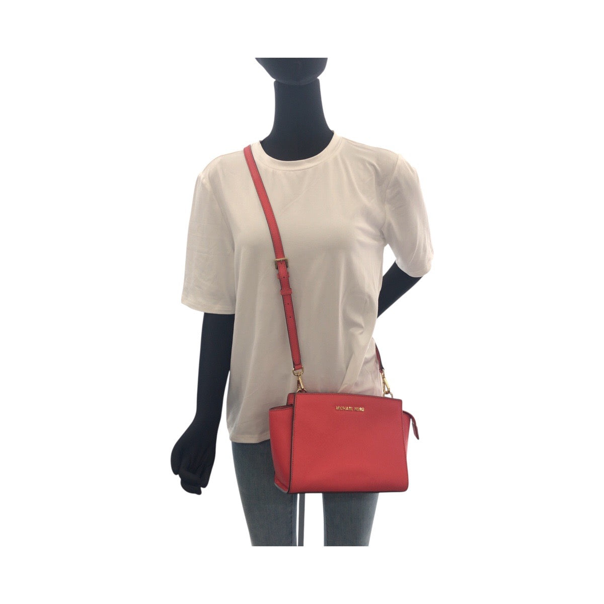 19695
Michael Kors マイケルコース セルマ コーラルピンク ピンク レッド PVC 30T3GLMM2L ショルダーバッグ ポシェット レディース A15