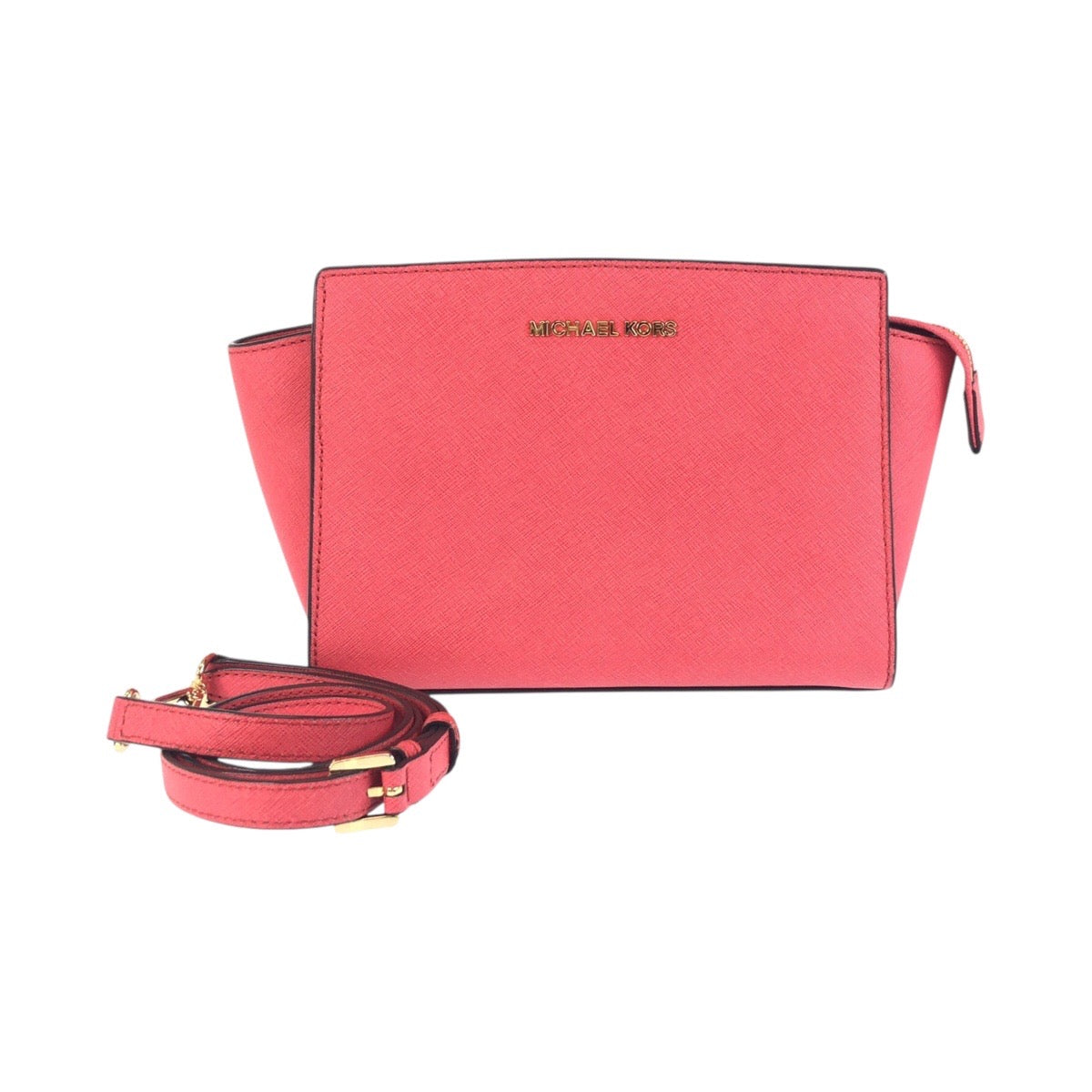 19695
Michael Kors マイケルコース セルマ コーラルピンク ピンク レッド PVC 30T3GLMM2L ショルダーバッグ ポシェット レディース A15