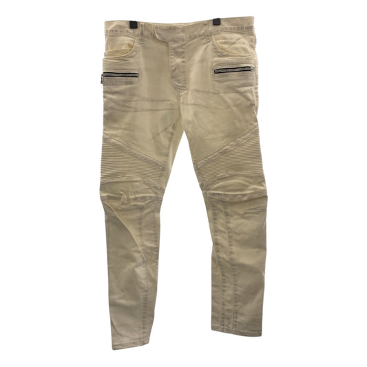 19696
BALMAIN バルマン サイズ33 ホワイト シルバー金具 コットン バイカーパンツ デニム メンズ A24