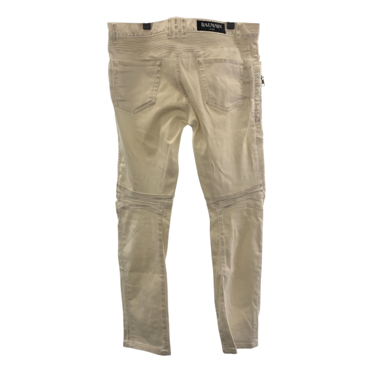 19696
BALMAIN バルマン サイズ33 ホワイト シルバー金具 コットン バイカーパンツ デニム メンズ A24