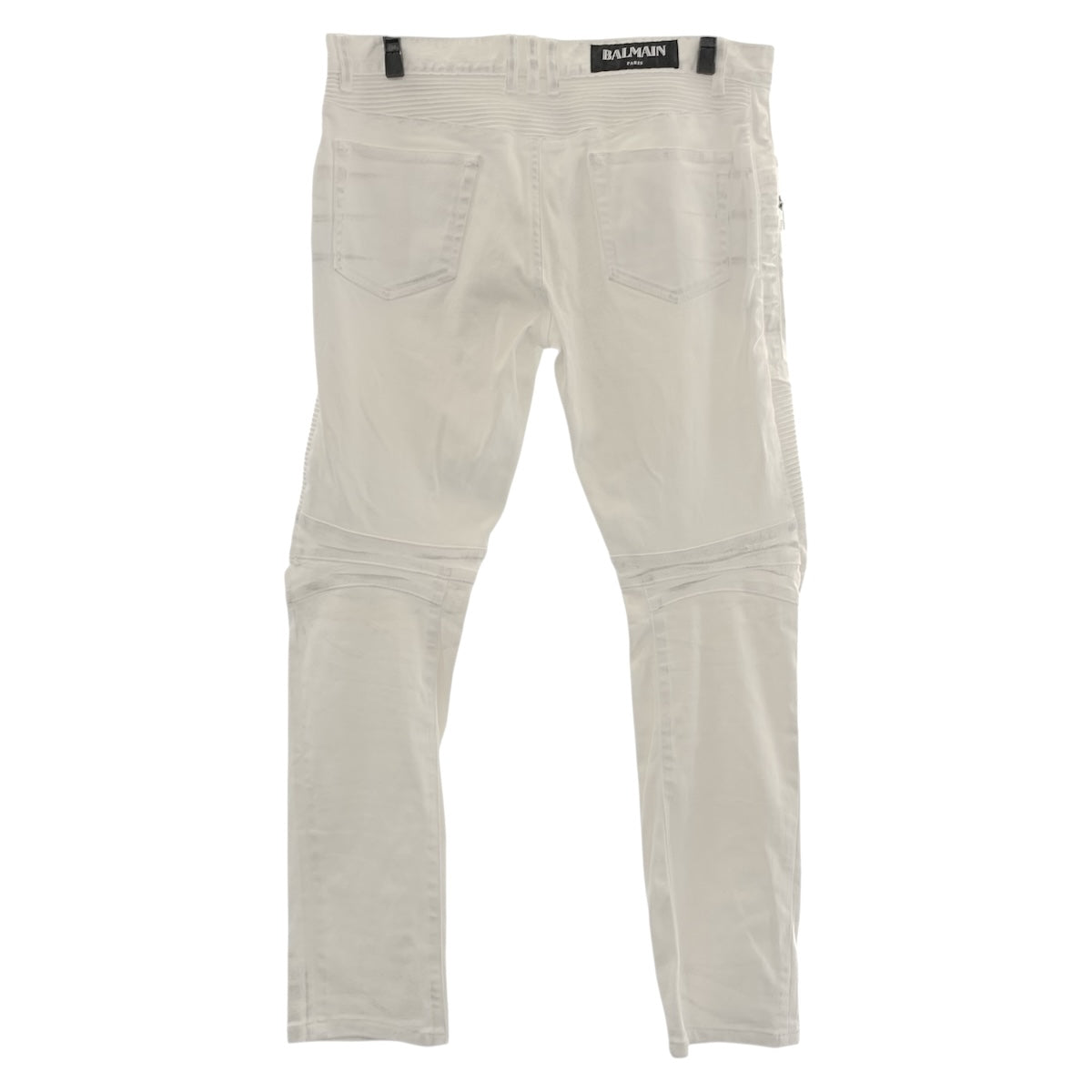 19696
BALMAIN バルマン サイズ33 ホワイト シルバー金具 コットン パンツ バイカーパンツ デニム メンズ A24