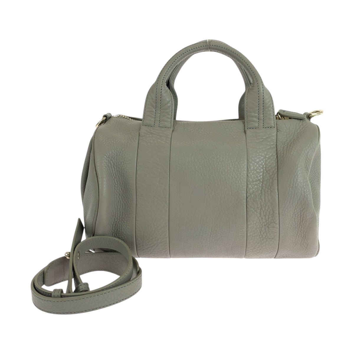 19702
Alexander Wang アレキサンダーワン ロッコ グレー シルバー金具 レザー ショルダーバッグ ハンドバッグ  レディース ABP15