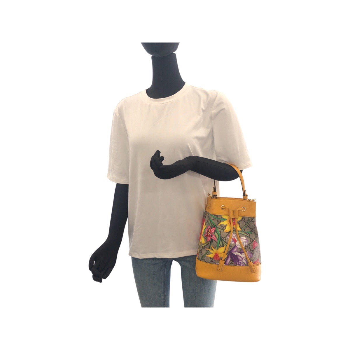 19703
GUCCI グッチ GGフローラ スモール　バケット ベージュ マスタード イエロー GGスプリームキャンバス 550621 ショルダーバッグ ハンドバッグ  レディース SA96