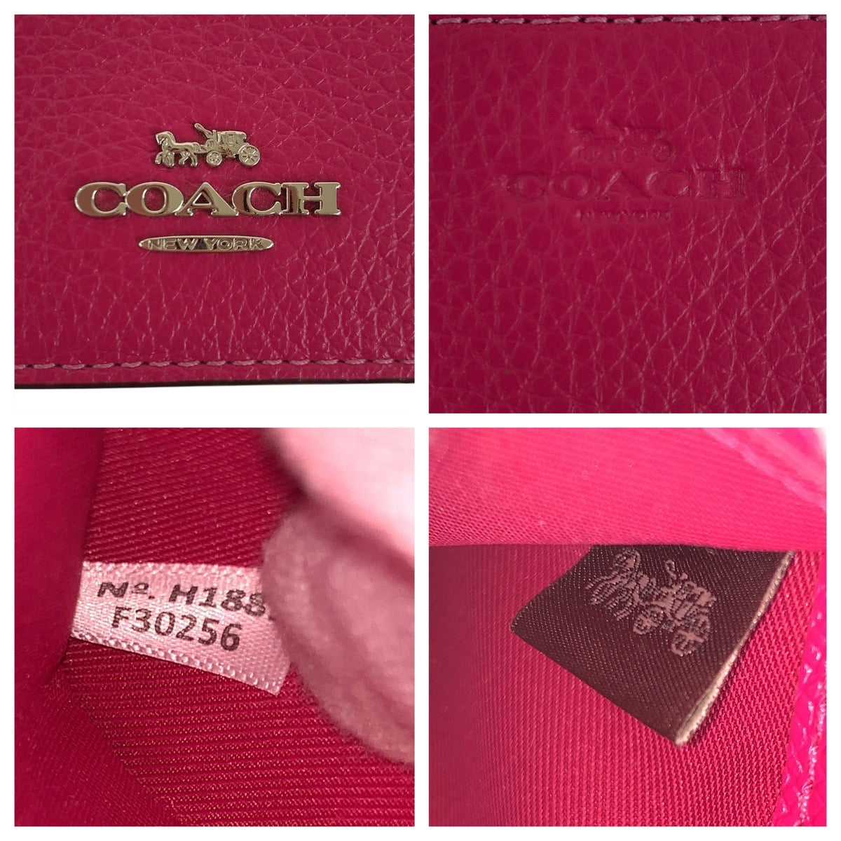 19705
COACH コーチ ピンク シルバー金具 レザー F30256 ショルダーバッグ ショルダーウォレット  レディース A13
