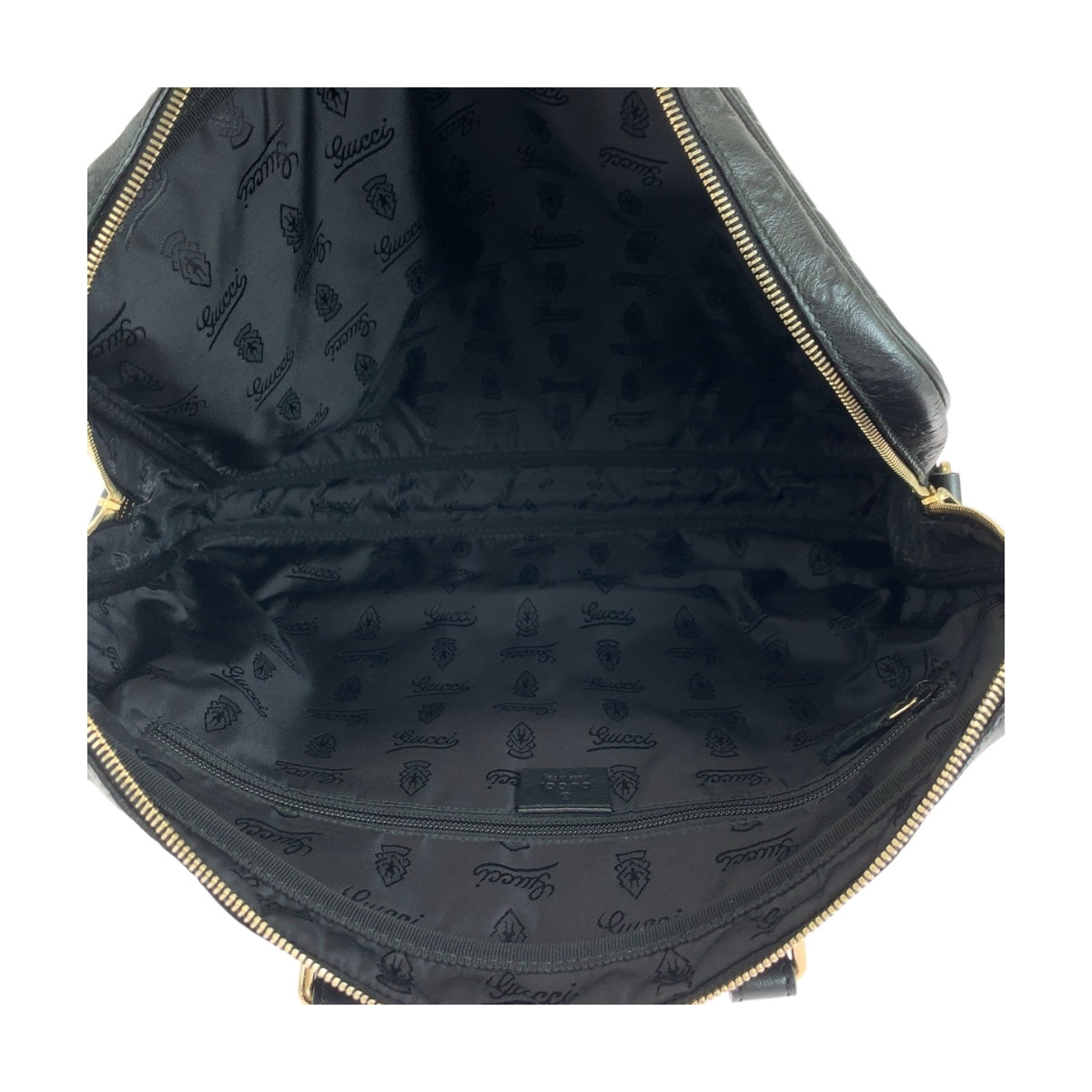 19706
GUCCI Guccissima Black Gold Hardware Leather 201480 Handbag Business Bag Men's A75