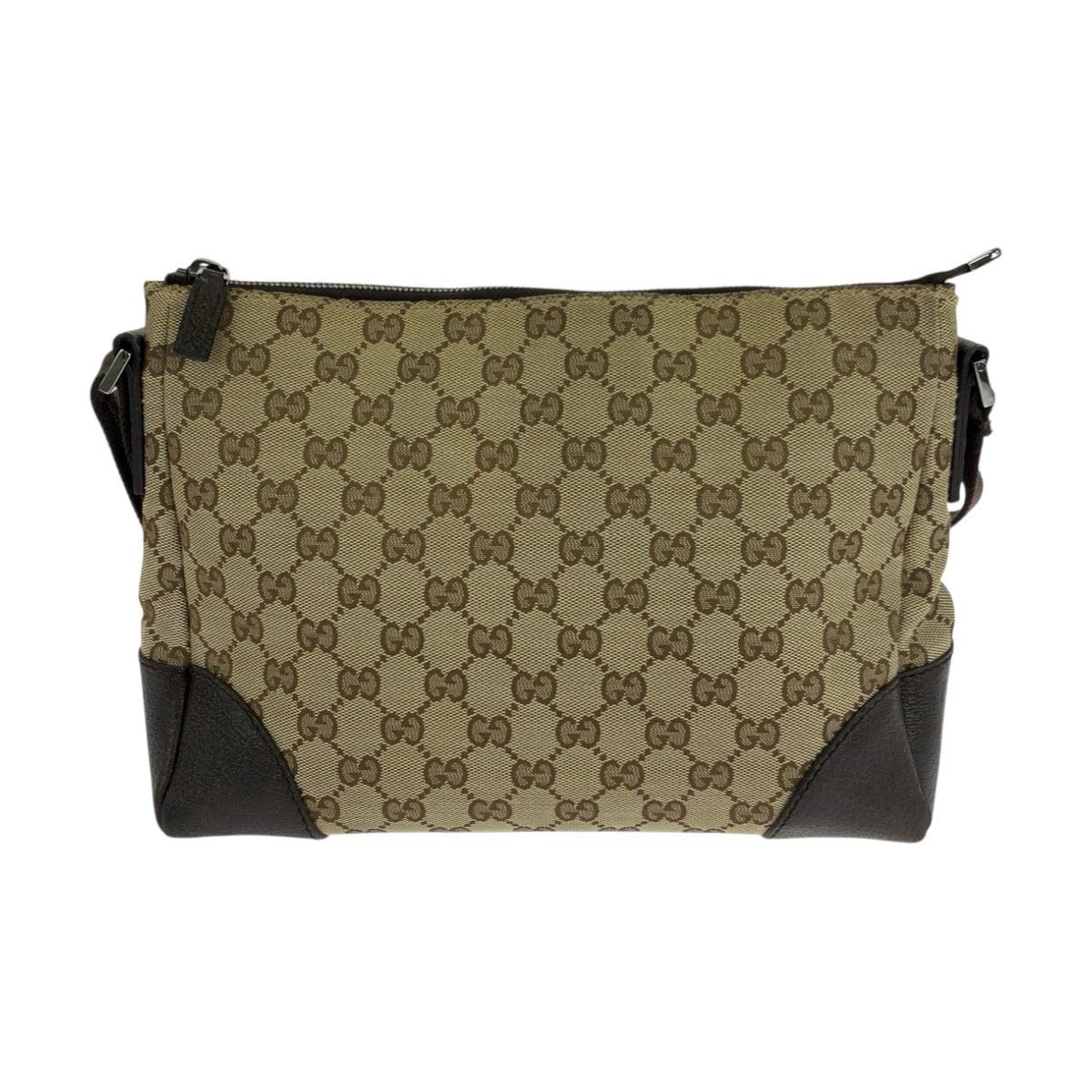 19708
GUCCI グッチ ベージュ ブラウン シルバー金具 GGキャンバス 114273 ショルダーバッグ メッセンジャーバッグ レディース ABP34