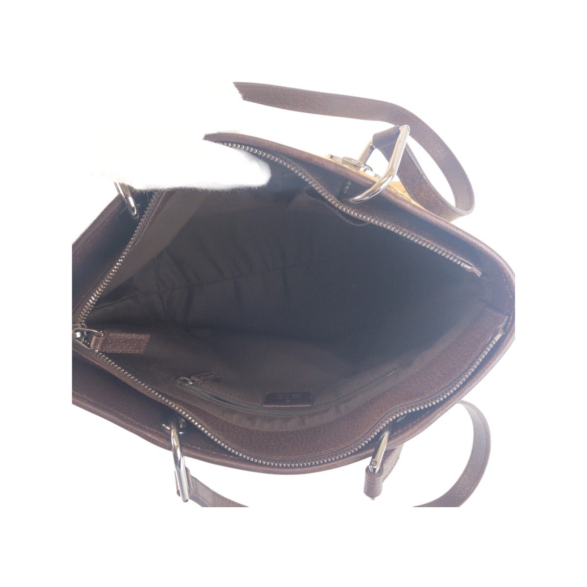 19710
GUCCI Beige Brown Silver Hardware GG Canvas / Leather 139552 Tote Bag Shoulder Bag Ladies ABP34