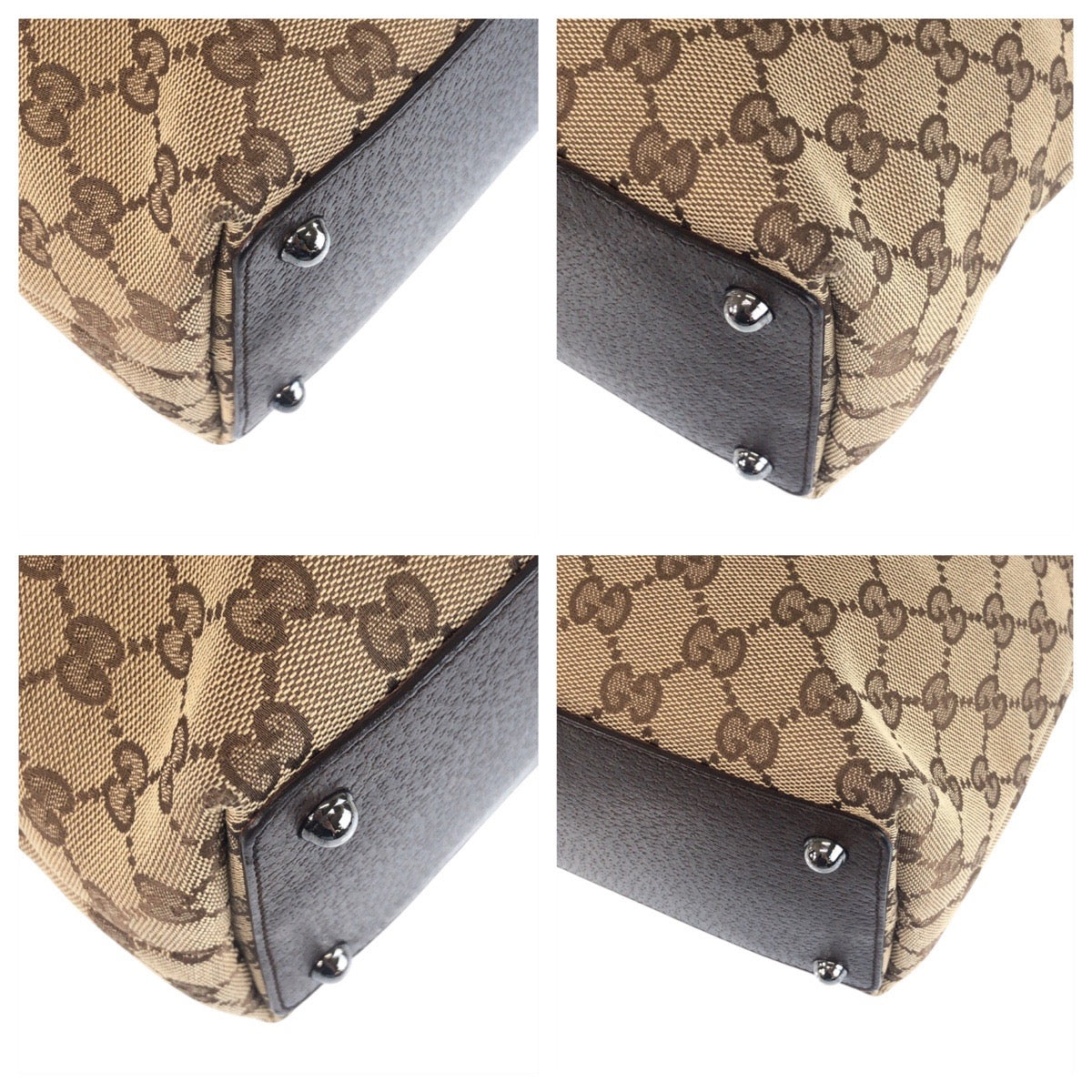 19710
GUCCI Beige Brown Silver Hardware GG Canvas / Leather 139552 Tote Bag Shoulder Bag Ladies ABP34