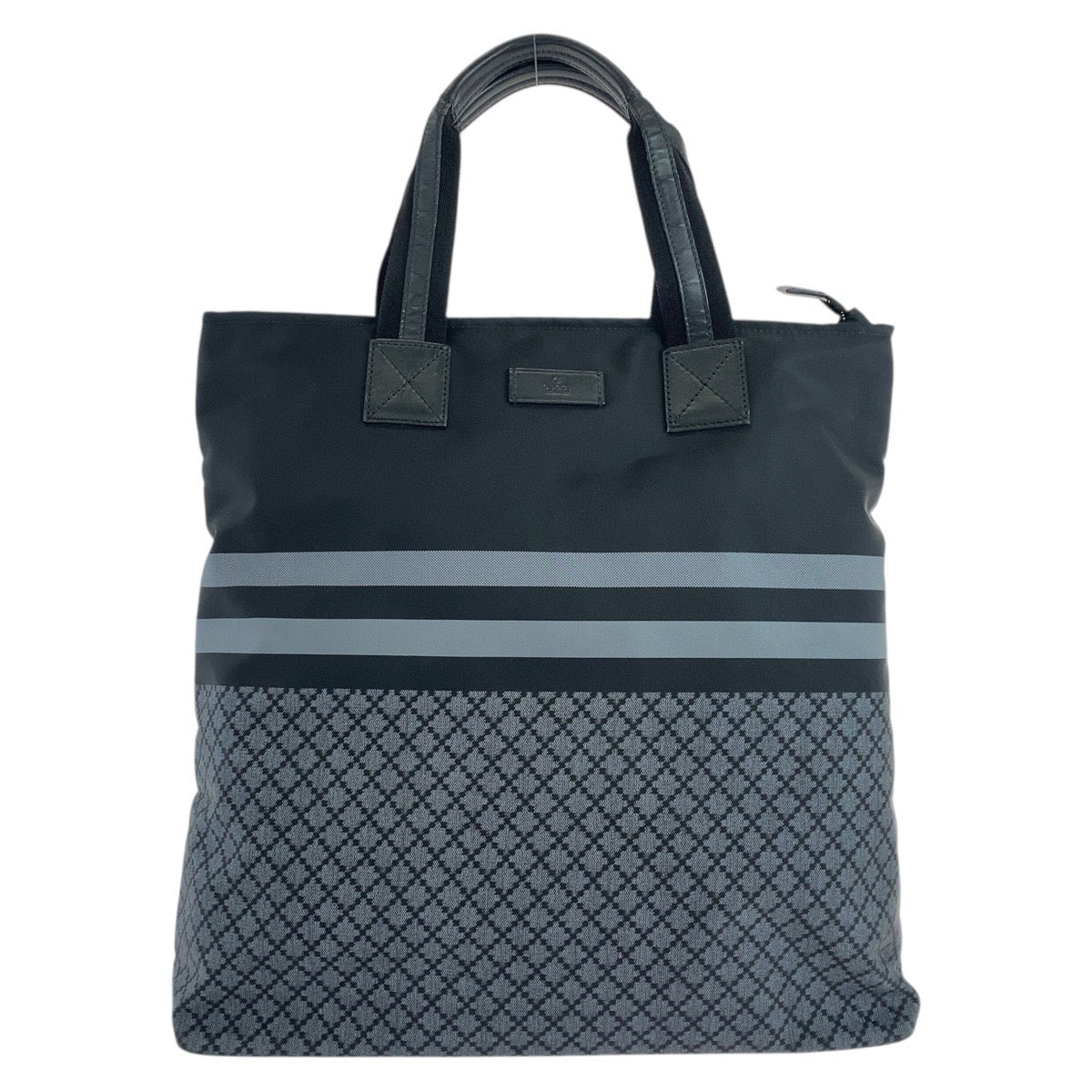 19714
GUCCI グッチ ディアマンテ シェリーライン ブラック 黒 グレー ナイロン / レザー トートバッグ ショルダーバッグ ビジネスバッグ メンズ A55