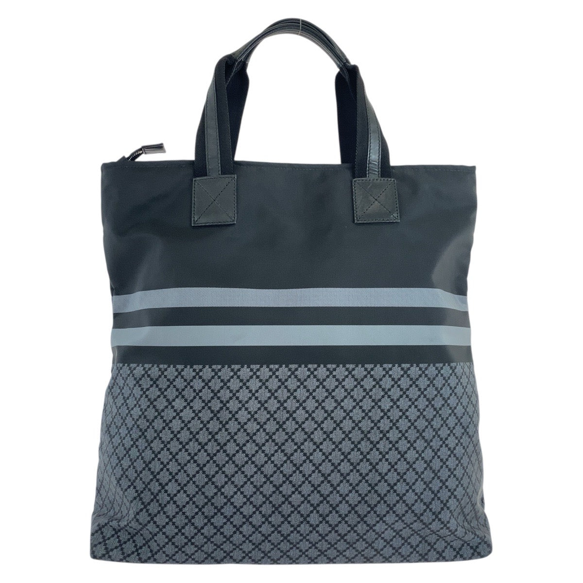 19714
GUCCI グッチ ディアマンテ シェリーライン ブラック 黒 グレー ナイロン / レザー トートバッグ ショルダーバッグ ビジネスバッグ メンズ A55