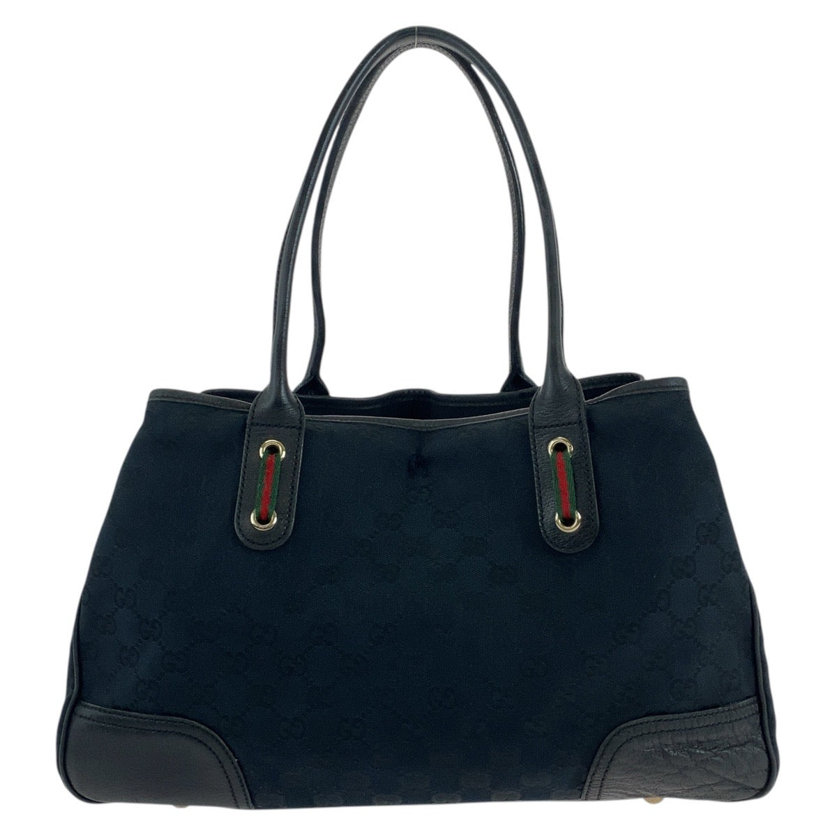 19715
GUCCI グッチ シェリーライン プリンシー ブラック 黒 ゴールド金具 GGキャンバス / レザー 163805 トートバッグ ショルダーバッグ レディース AB27