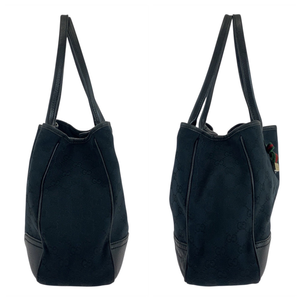 19715
GUCCI グッチ シェリーライン プリンシー ブラック 黒 ゴールド金具 GGキャンバス / レザー 163805 トートバッグ ショルダーバッグ レディース AB27