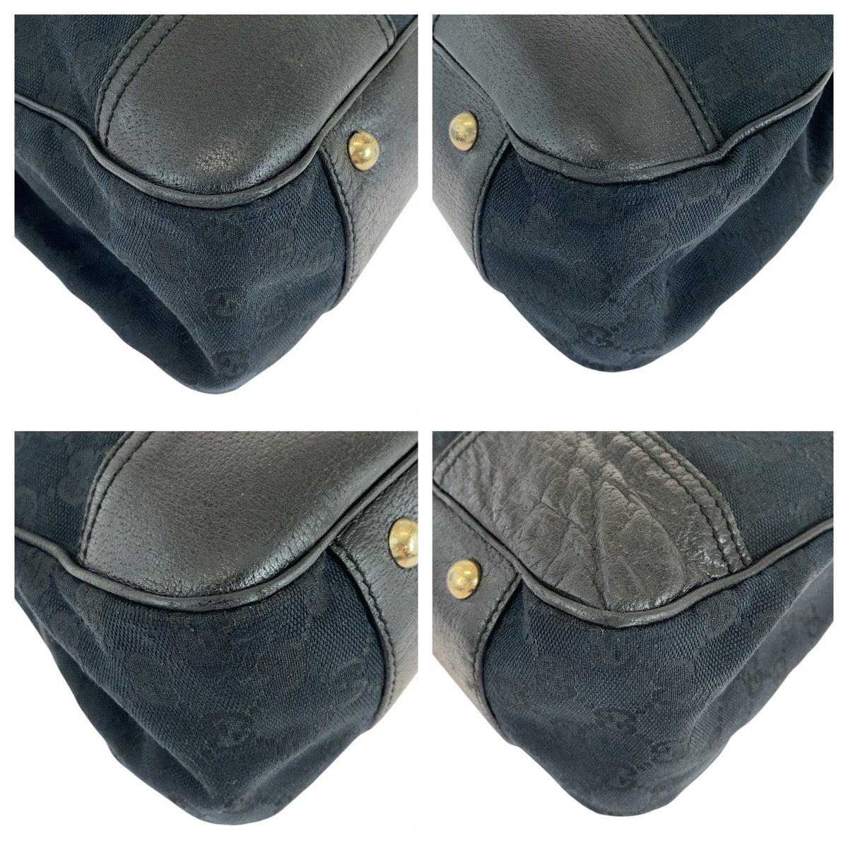 19715
GUCCI グッチ シェリーライン プリンシー ブラック 黒 ゴールド金具 GGキャンバス / レザー 163805 トートバッグ ショルダーバッグ レディース AB27