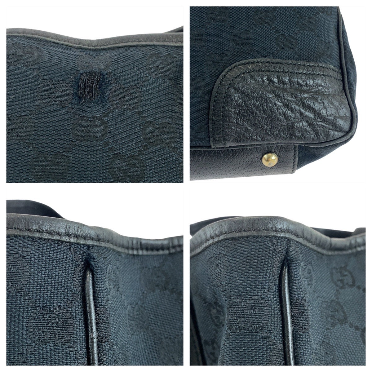 19715
GUCCI グッチ シェリーライン プリンシー ブラック 黒 ゴールド金具 GGキャンバス / レザー 163805 トートバッグ ショルダーバッグ レディース AB27