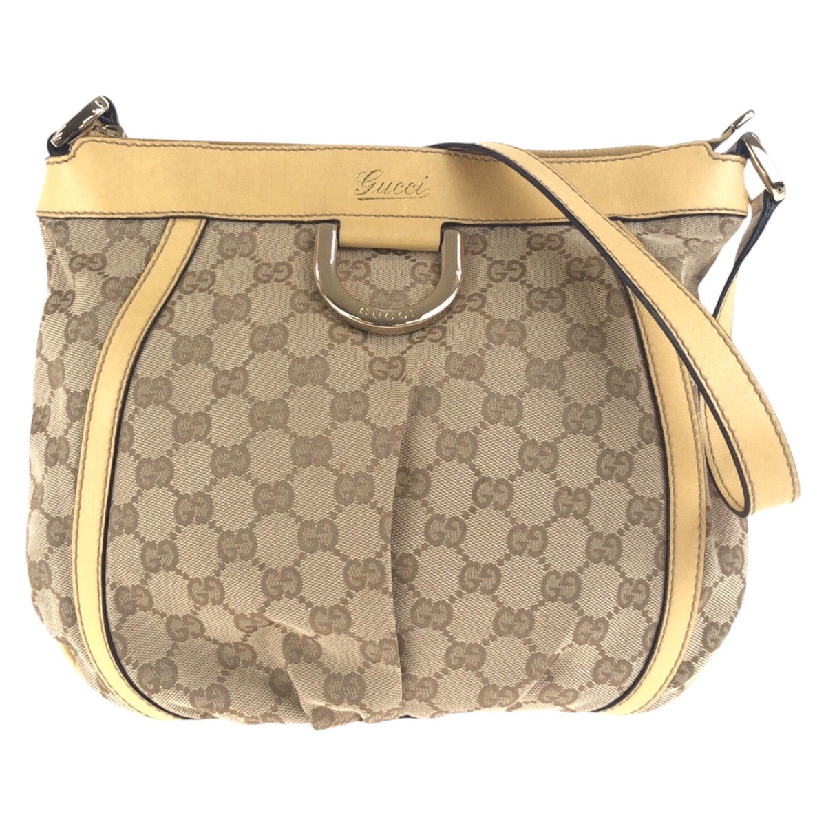 19716
GUCCI Beige Gold Hardware GG Canvas / Leather 203257 Shoulder Bag Messenger Bag Ladies ABP50