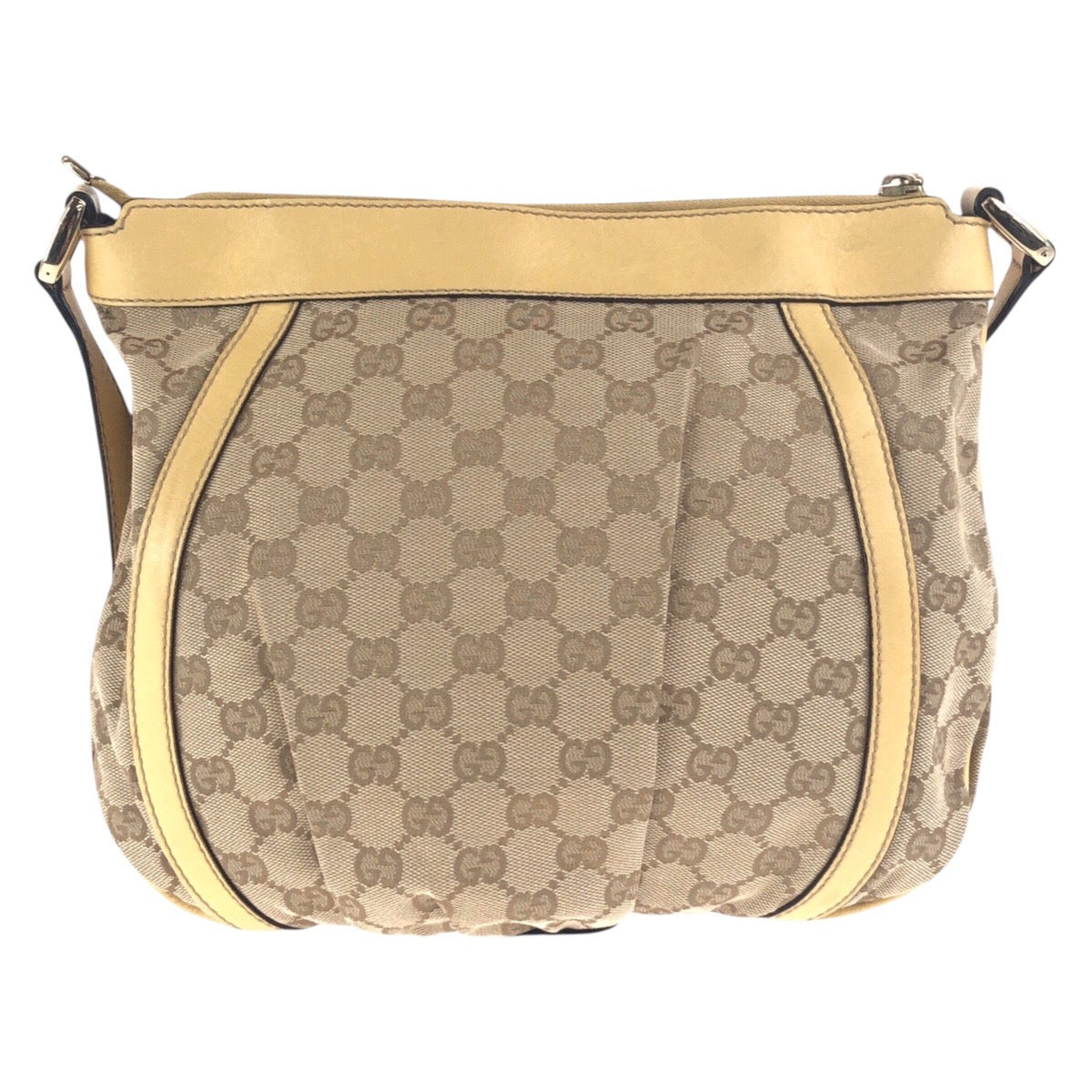 19716
GUCCI Beige Gold Hardware GG Canvas / Leather 203257 Shoulder Bag Messenger Bag Ladies ABP50