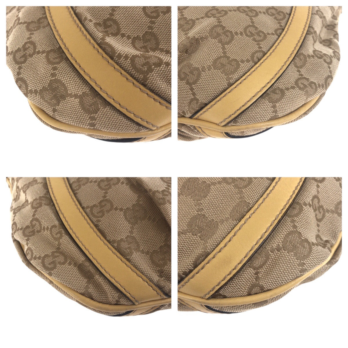 19716
GUCCI Beige Gold Hardware GG Canvas / Leather 203257 Shoulder Bag Messenger Bag Ladies ABP50