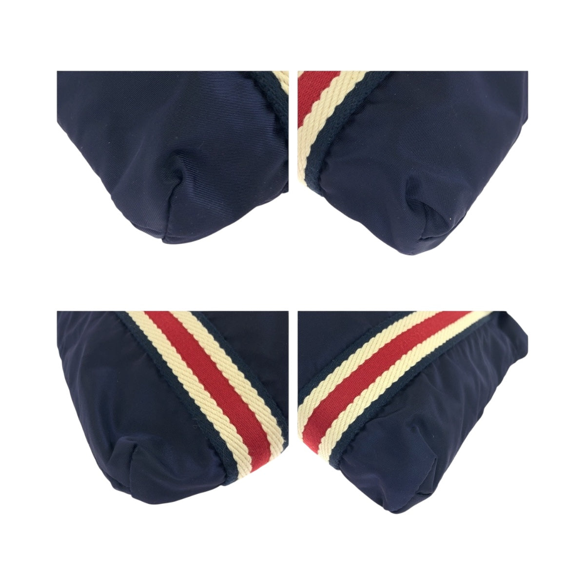 19717
GUCCI Crest Navy Red Black Hardware Nylon 189662 Shoulder Bag Sacoche Men's A50