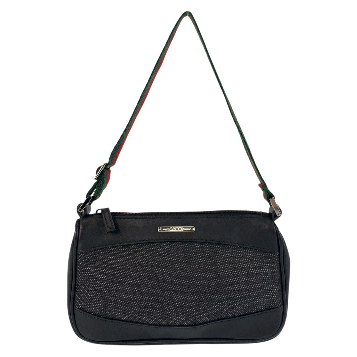 19719
GUCCI Gucci Sherry Line Black Silver Hardware Canvas / Leather 92821 Handbag Accessory Pouch Ladies A41
