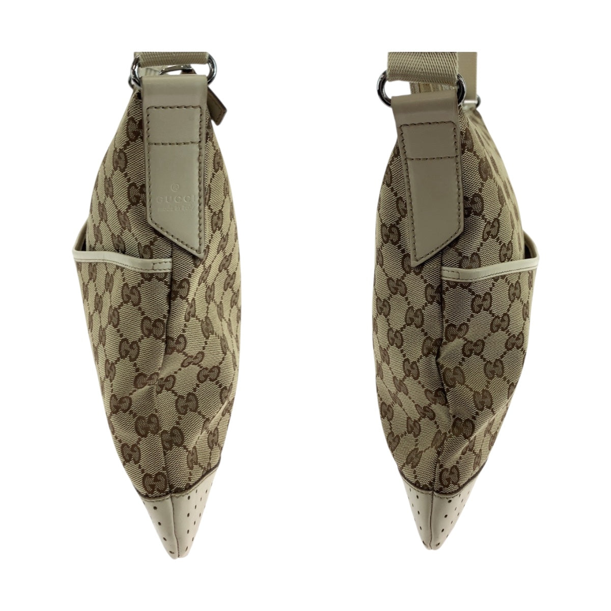 19721
GUCCI Beige Ivory Silver Hardware GG Canvas 145857 Shoulder Bag Pochette Ladies ABP34