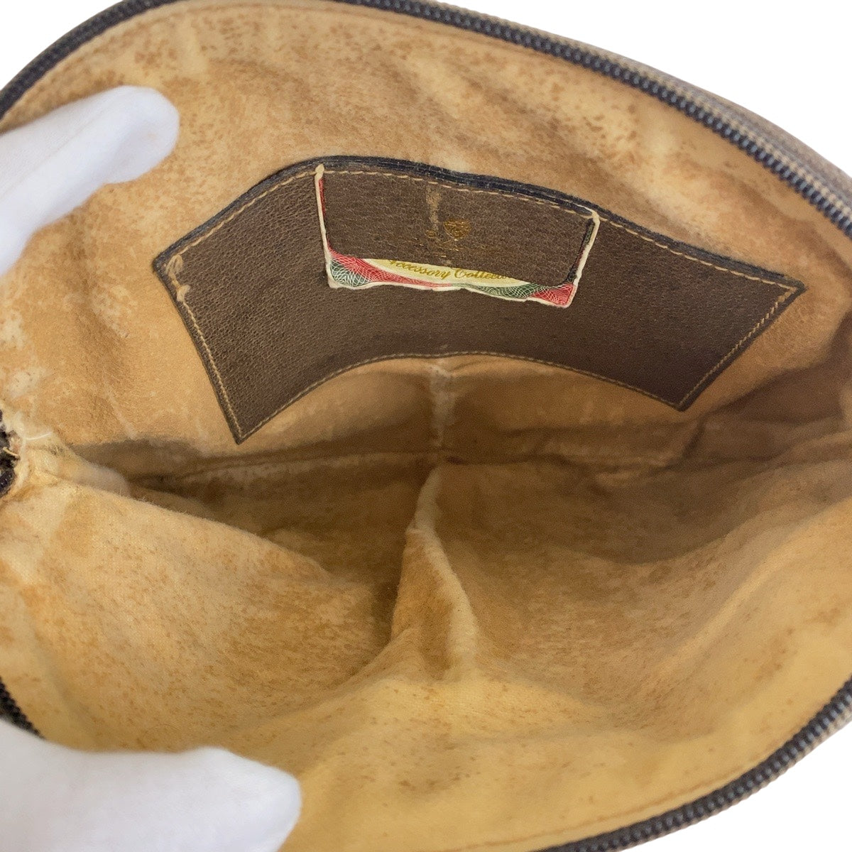 19723
GUCCI Old Gucci Sherry Line Beige Multicolor GG Supreme Canvas 904 02 047 Shoulder Bag Pochette Women's AB31