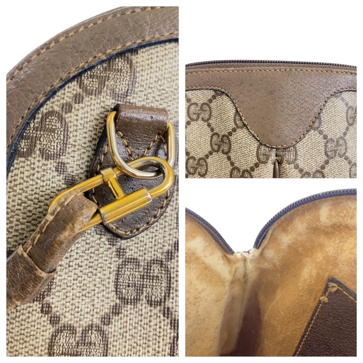 19723
GUCCI Old Gucci Sherry Line Beige Multicolor GG Supreme Canvas 904 02 047 Shoulder Bag Pochette Women's AB31
