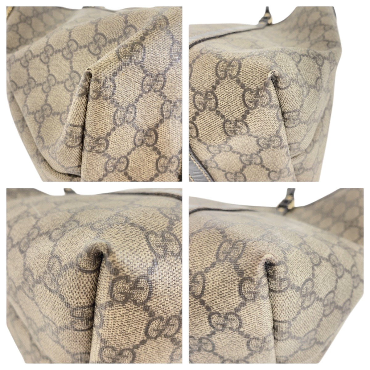 19724
GUCCI Beige Brown Gold Hardware GG Supreme Canvas 197953 Tote Bag Shoulder Bag Ladies AB31