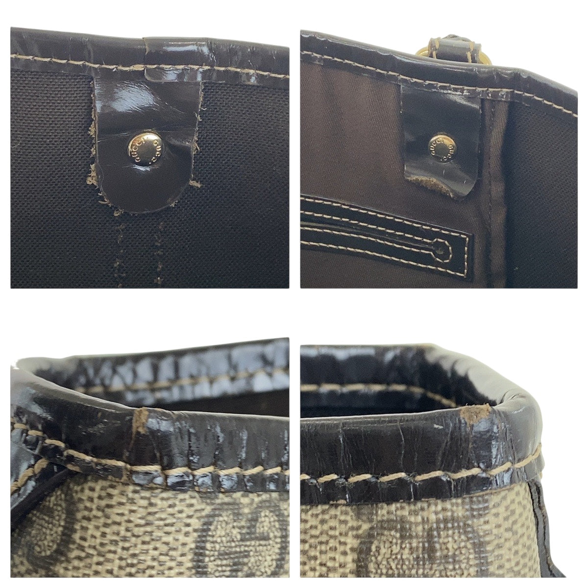 19724
GUCCI Beige Brown Gold Hardware GG Supreme Canvas 197953 Tote Bag Shoulder Bag Ladies AB31