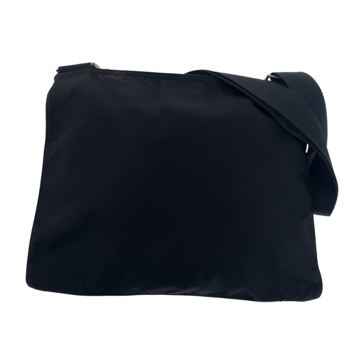 19725
PRADA プラダ テスート 三角ロゴプレート ブラック 黒 シルバー金具 ナイロン ショルダーバッグ サコッシュ レディース ABP31