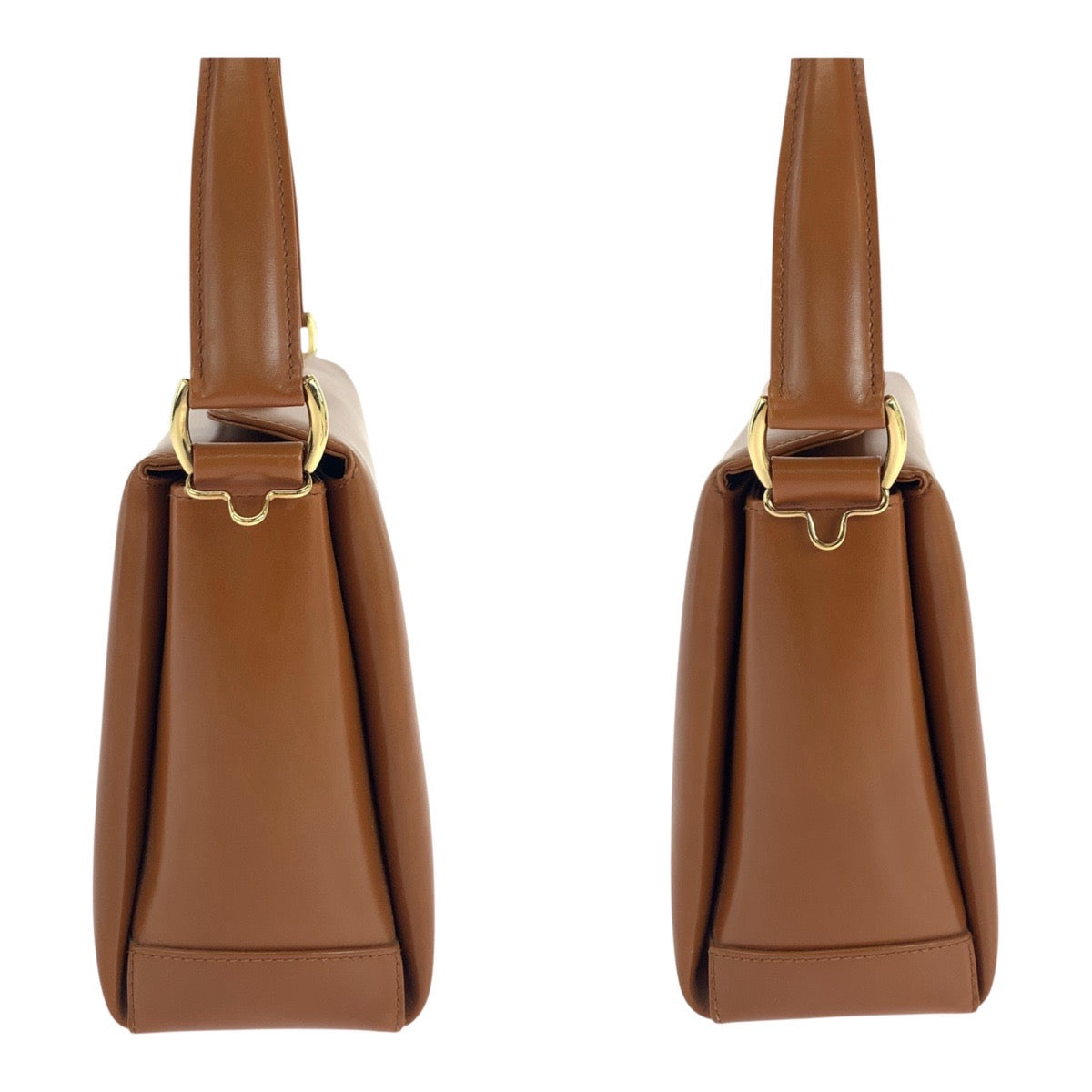 19726
GUCCI Vintage Bamboo Brown Gold Hardware Leather 000 926 0175 Handbag Shoulder Bag Women's A43
