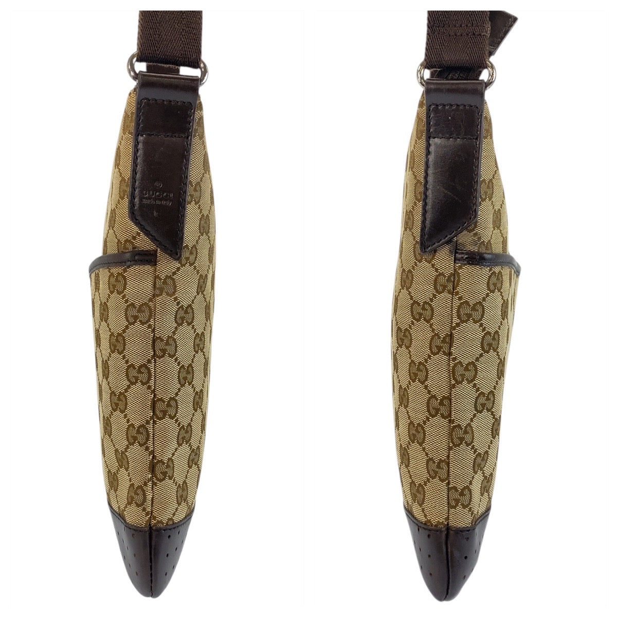 19727
GUCCI Beige Brown Silver Hardware GG Canvas / Leather 145857 Shoulder Bag Messenger Bag Ladies AB27