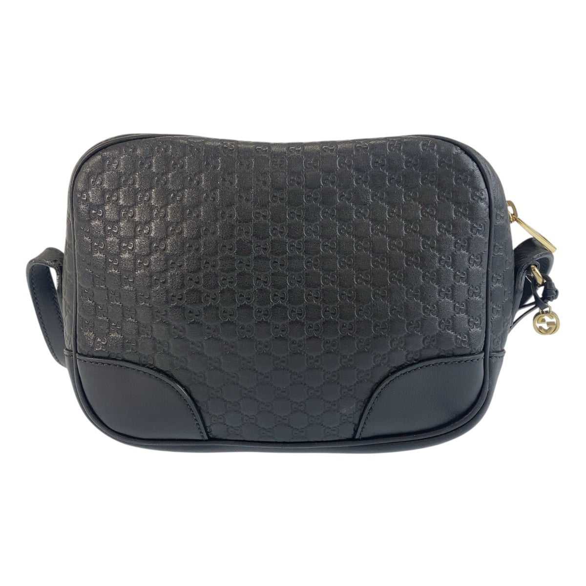 19733
GUCCI Micro Guccissima Interlocking Black Gold Hardware Leather 449418 Shoulder Bag Pochette Ladies ABP59