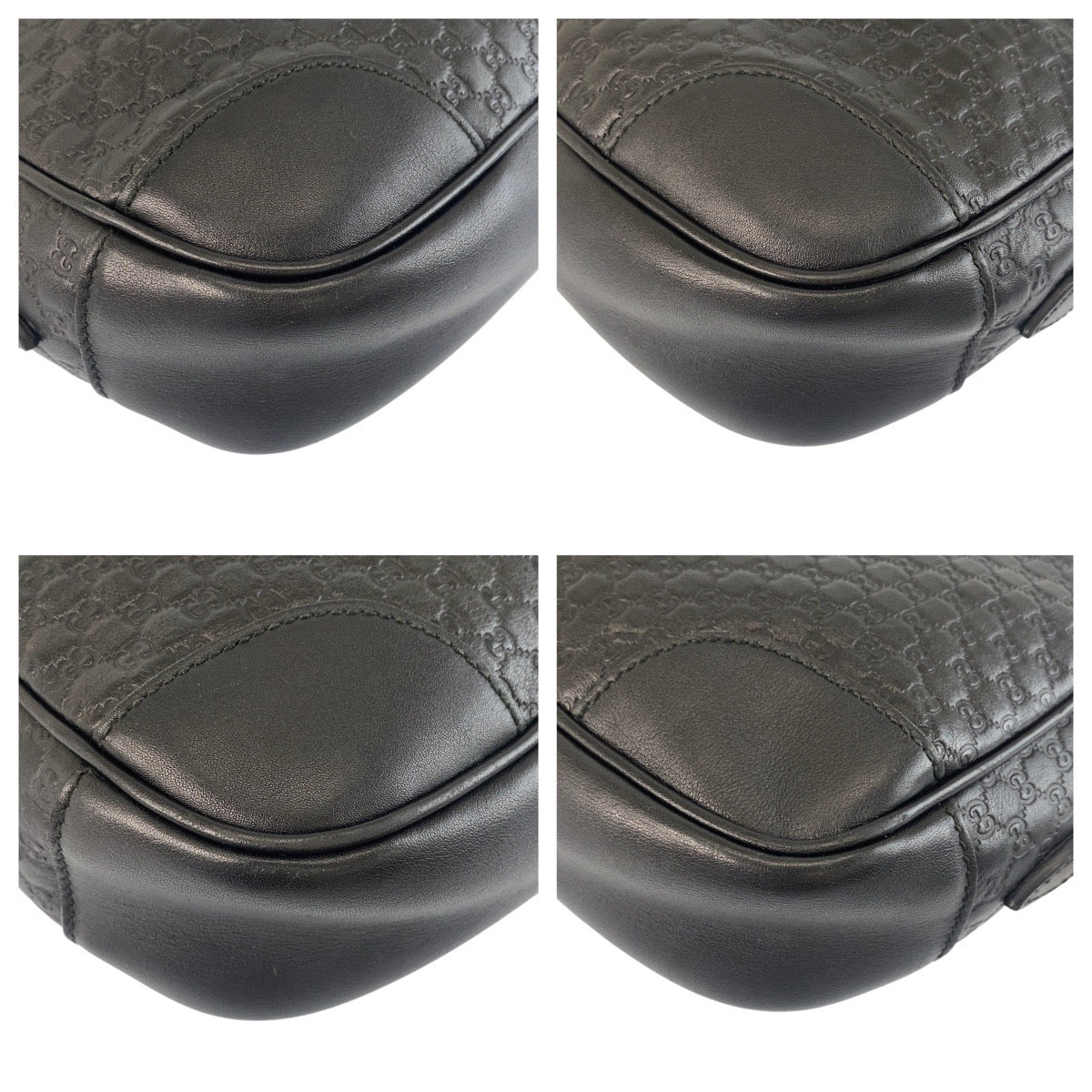 19733
GUCCI Micro Guccissima Interlocking Black Gold Hardware Leather 449418 Shoulder Bag Pochette Ladies ABP59