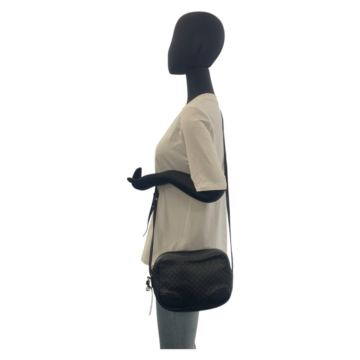19733
GUCCI Micro Guccissima Interlocking Black Gold Hardware Leather 449418 Shoulder Bag Pochette Ladies ABP59