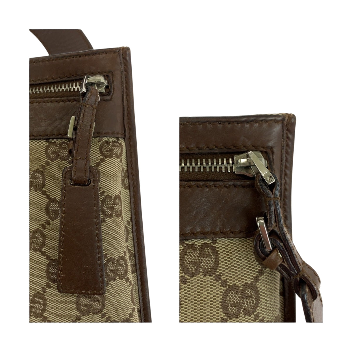 19739
GUCCI グッチ ベージュ ブラウン シルバー金具 GGキャンバス 92562 ショルダーバッグ 肩掛け レディース ABP31