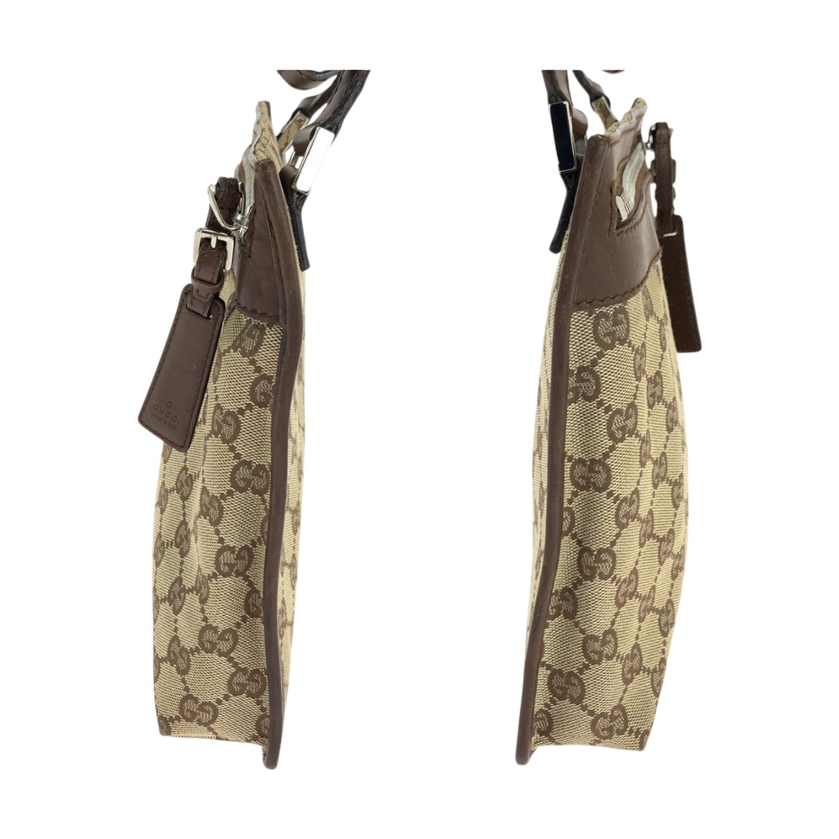 19739
GUCCI グッチ ベージュ ブラウン シルバー金具 GGキャンバス 92562 ショルダーバッグ 肩掛け レディース ABP31