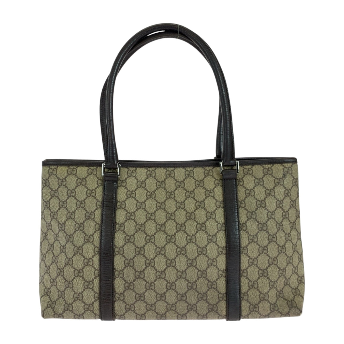 19741
GUCCI グッチ ベージュ ブラウン シルバー金具 GGスプリームキャンバス 114595 トートバッグ ショルダーバッグ レディース AB29