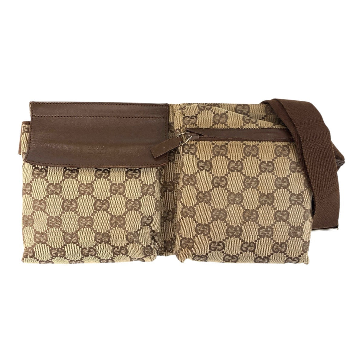 19742
GUCCI グッチ ベージュ ブラウン GGキャンバス / レザー 28566 ボディバッグ ウエストポーチ 男女兼用  レディース AB34