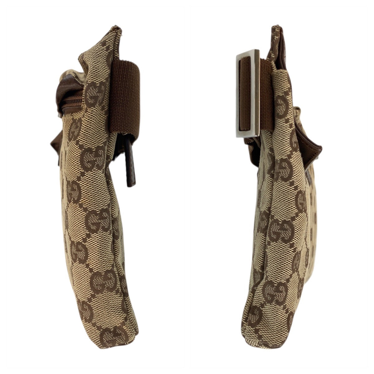 19742
GUCCI グッチ ベージュ ブラウン GGキャンバス / レザー 28566 ボディバッグ ウエストポーチ 男女兼用  レディース AB34
