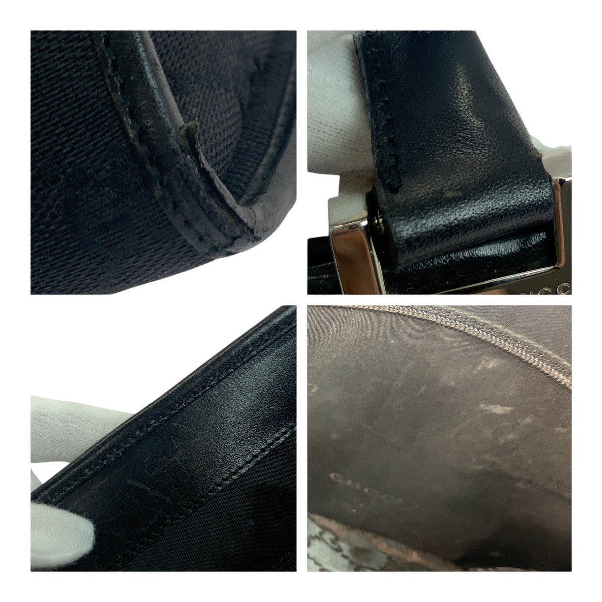 19744
GUCCI グッチ ジャッキー ブラック 黒 シルバー金具 GGキャンバス 002 1074 トートバッグ ショルダーバッグ レディース AB36