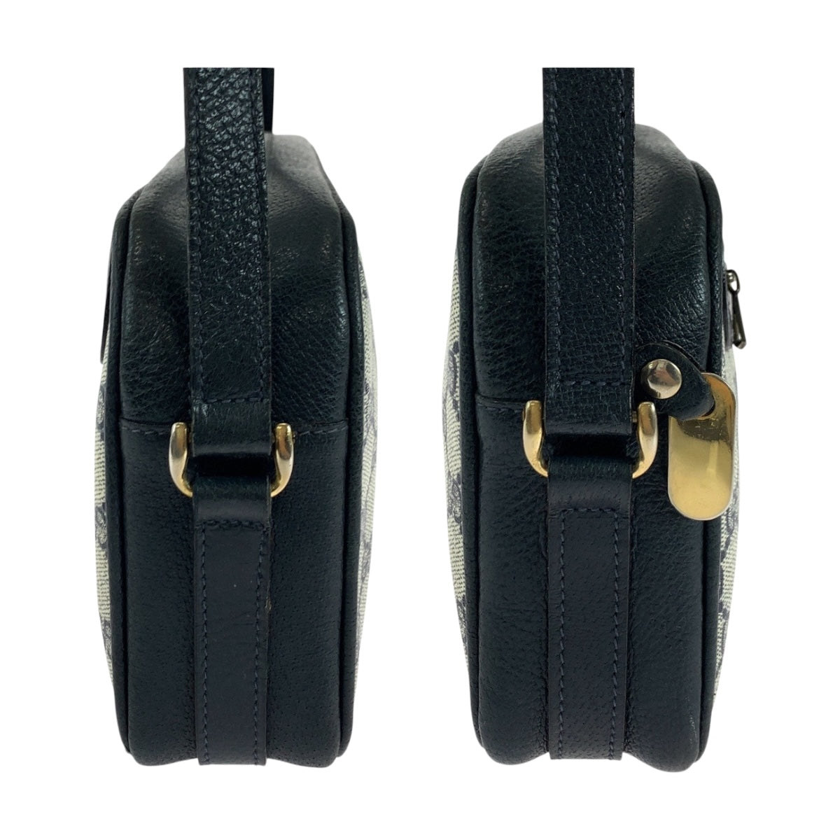 19749
GUCCI Vintage Gray Navy Gold Hardware GG Supreme Canvas 001 067 1282 0 Shoulder Bag Pochette Women's ABP36