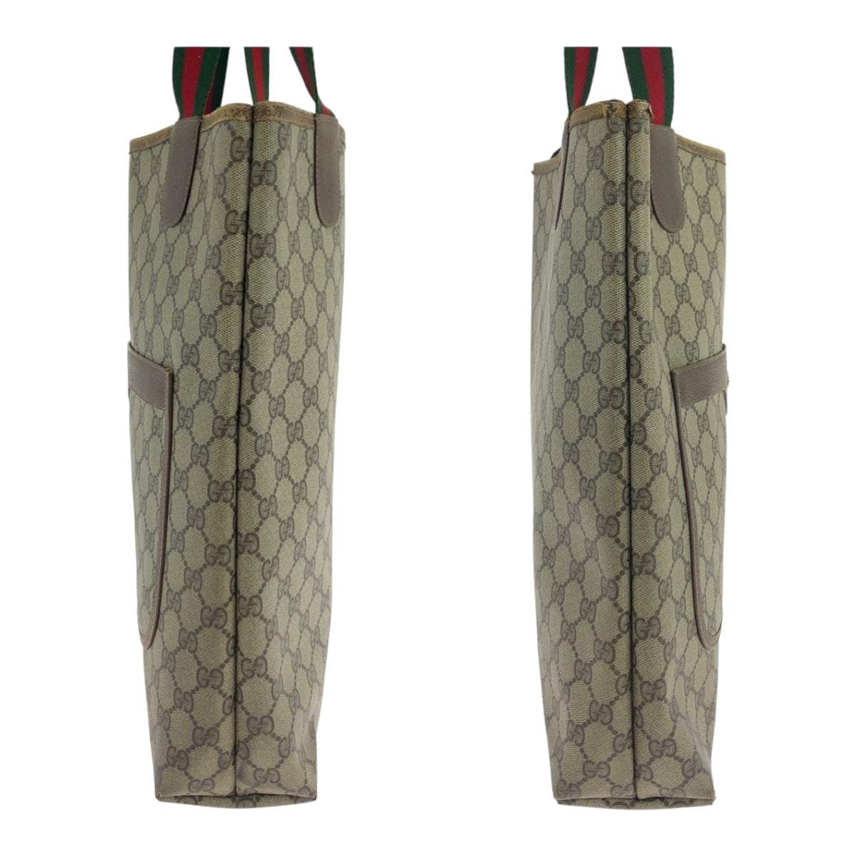 19751
GUCCI グッチ ヴィンテージ オールドグッチ シェリーライン ベージュ グリーン レッド GGスプリームキャンバス 39 02 003 トートバッグ ショルダーバッグ レディース B15