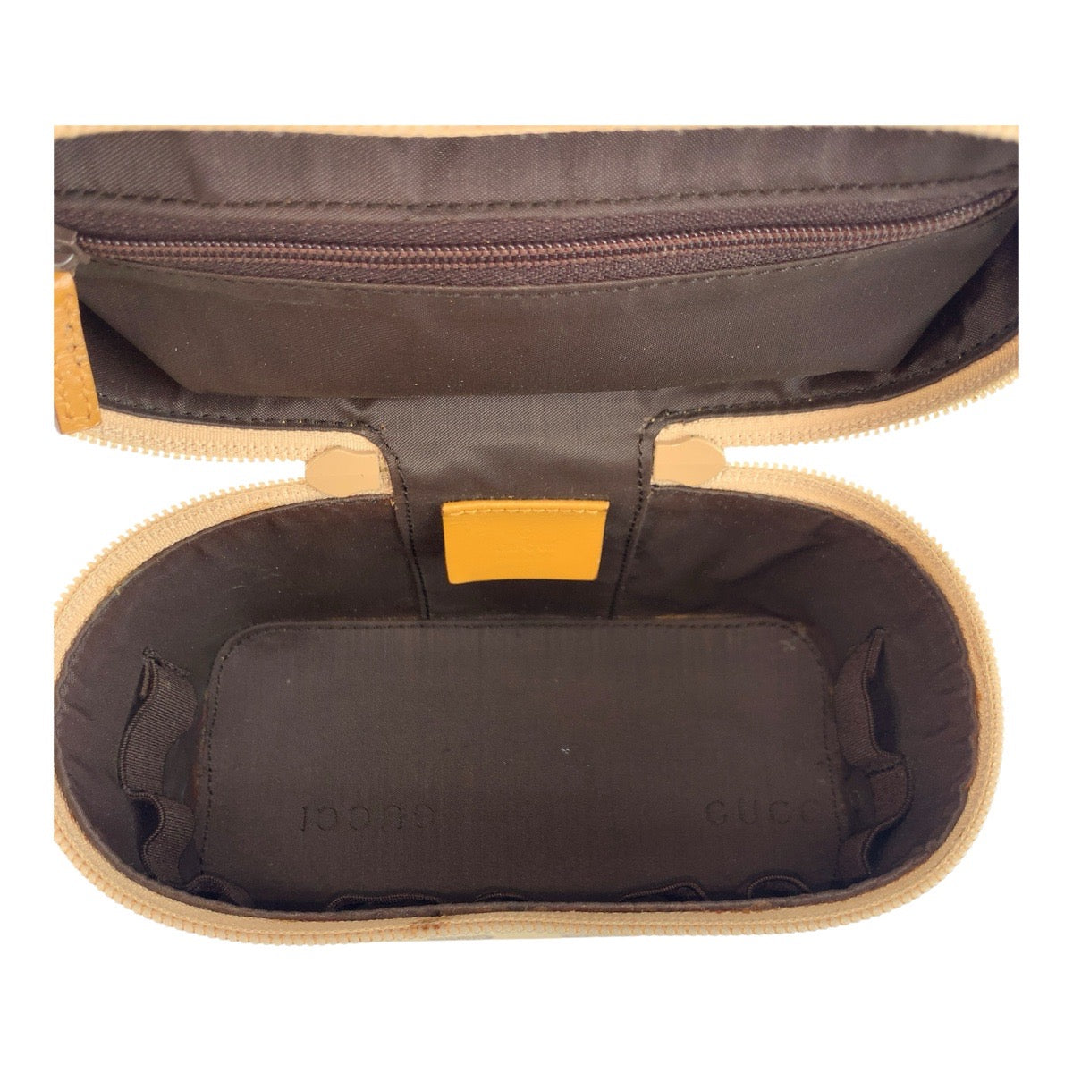 19759
GUCCI グッチ ベージュ ゴールド金具 GGキャンバス / レザー 039 1051 ハンドバッグ バニティバッグ  レディース A48