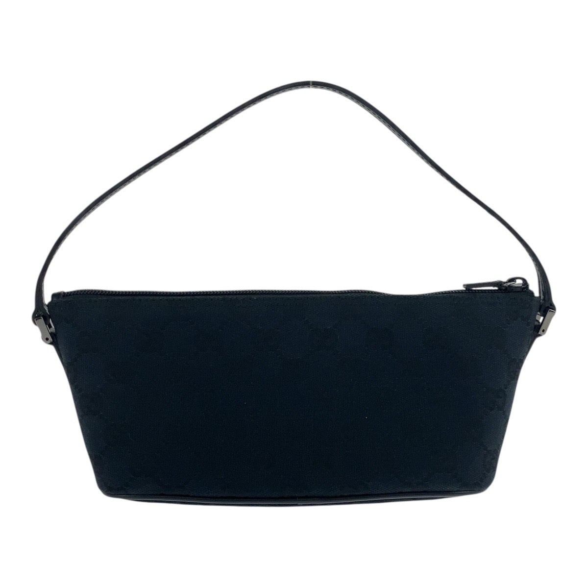 19760
GUCCI Black Silver Hardware GG Canvas / Leather 039 1103 Handbag Accessory Pouch Ladies A41
